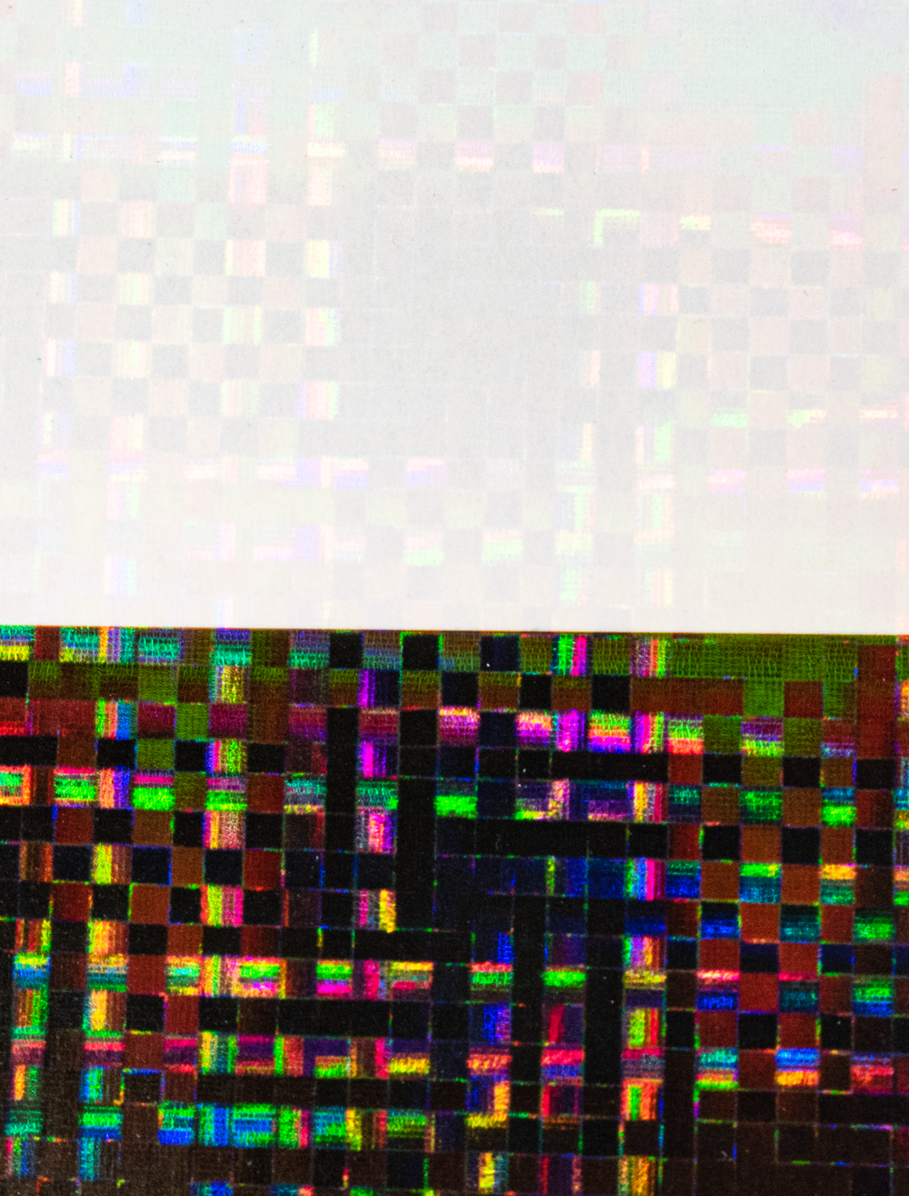 同人誌印刷 表紙 パワーピクセル：織り格子模様のホログラムです。